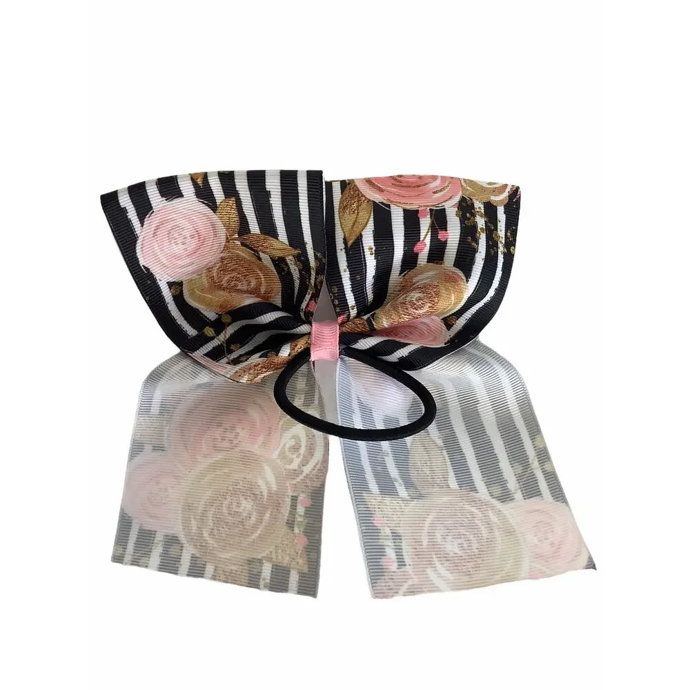 BUNDLE Girl’s Lot of 2 Multicolor Floral Hair Bow Ties NEW